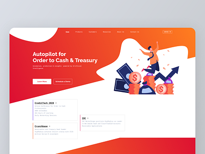 Landing page for a Fintech company / UI/UX Design clear design figma flat illustration landing minimal ui ui concept ui interface user interface ux website