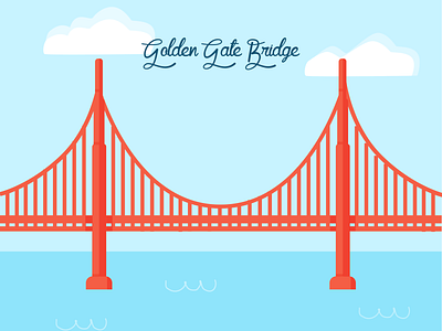 Golden Gate Bridge art bridge clean design drawing golden gate bridge illustration illustrator minimal san francisco sfo sketch vector vector art vector illustration