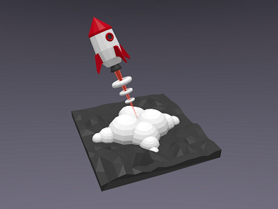 Rocket! 3d blender blender3d illustration low poly lowpoly