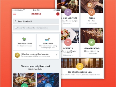 Homepage Exploration app clean food homepage interface ios modern