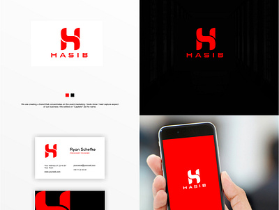 Hasib logo branding flat icon logo minimal