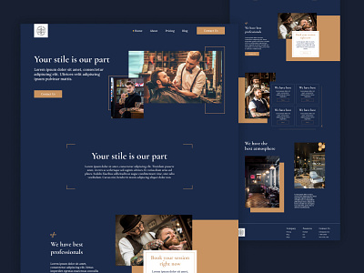 Barbershop Website prototype branding design figma minimal typography ui ux web webdesign website