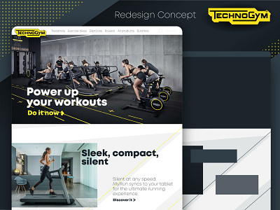 Website Redesign Concept - TechnoGym behance branding design illustrator minimal redesign redesign concept technogym ui ux web web design website