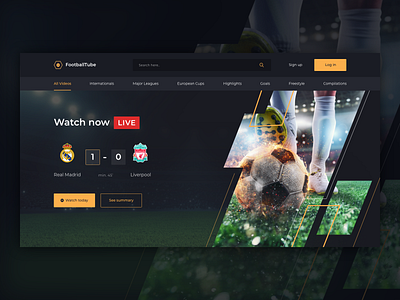 Football Tube - Video Platform UI Design