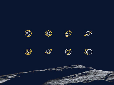 Space icon set