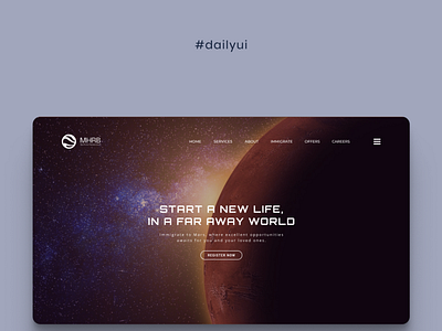 Daily UI, Landing page creative design dailyui governmentwebsite landingpage marswebsite perfectui ui webdesign