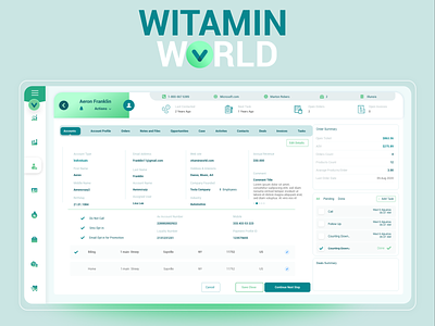Vitamin World CRM crm design ui ui ux