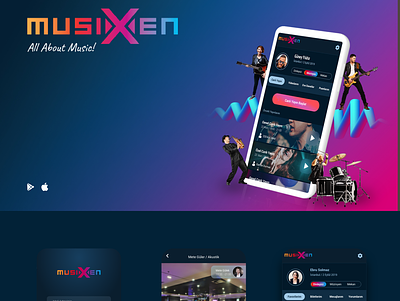 musiXen, UI UX Design, App Design adobe xd adobe xd app android app design design app ios design live music music music app ui design ux ux design