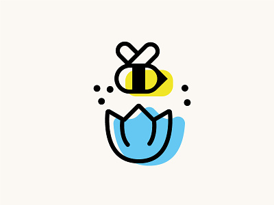 Bee bee blu displacement flower god hive honey icon minimal vector yellow