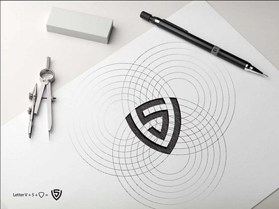 V + S + Shield Logo Design branding design icon logo typography vector