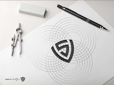 V + S + Shield Logo Design