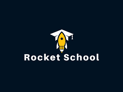 Rocket School Logo $ animation branding design eduation eduationschool icon illustration logo logo design rocket rocketeduation rocketschool school logo schoolrocket typography ui ux vector