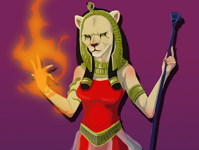 Sekhmet characterdesign digital art illustration sekhmet welfinstudio