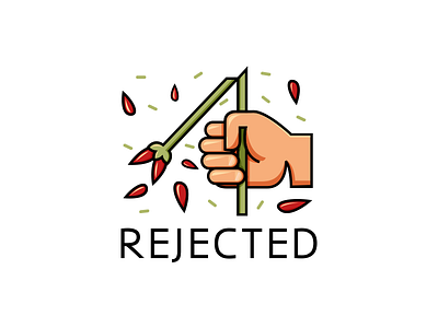 REJECTED broken fail flower illustration red rejected