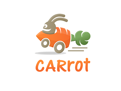 CARROT carrot cute delivery food illustration logo rabbit vegan