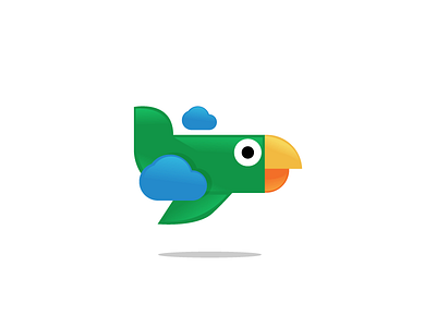 Parrot Plane Icon colored icon logo parrot plane playful tours travel
