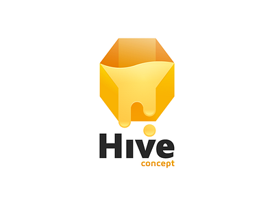 Hive bee drop gold hive honey illustration juicy logo yellow