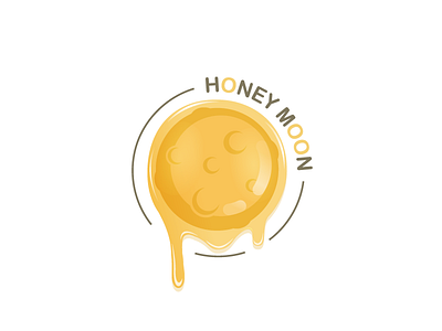 Honey Moon bee design hive honey illustration logo moon yellow