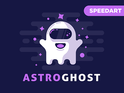 Astro Ghost astronaut character ghost space speedart video