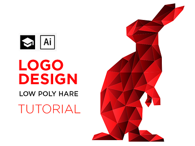 Red Rabbit hare low poly polygon polygonal rabbit red