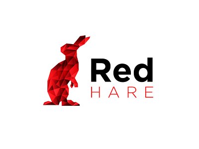 Red Hare hare low poly polygon polygonal rabbit red