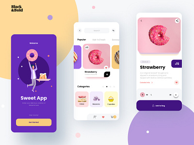 Sweet app Mobile app donut figma mobile app design sweets ui ux