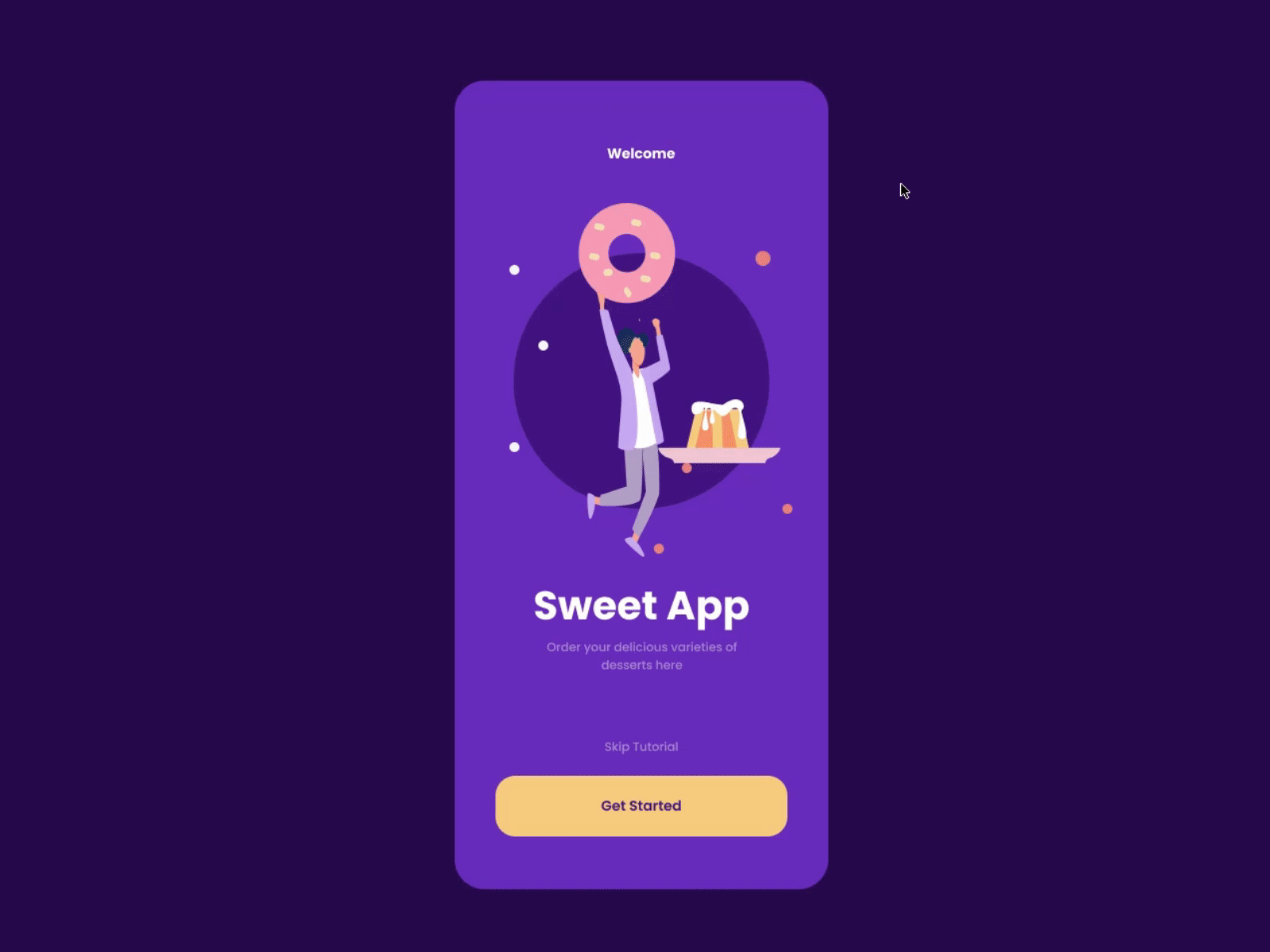 Sweets ordering app android app app design donut figma ios app minimal mobile app design sweets typography ui ux