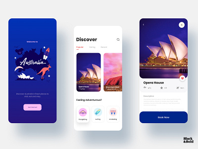 Travel app Australia app australia design figma illustration minimal minimalism mobile app design travel ui ui ux ux
