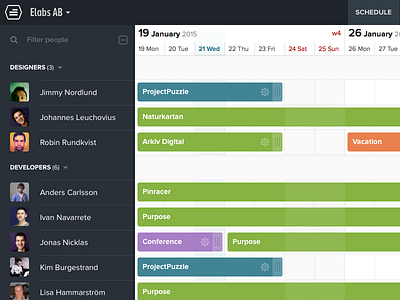 ProjectPuzzle Version 2.0 app projects schedule scheduling timeline tools