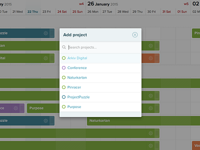 Add Project Modal add filter list modal project schedule timeline