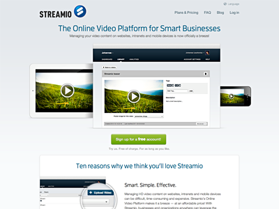 Streamio blue gray ipad iphone signup video