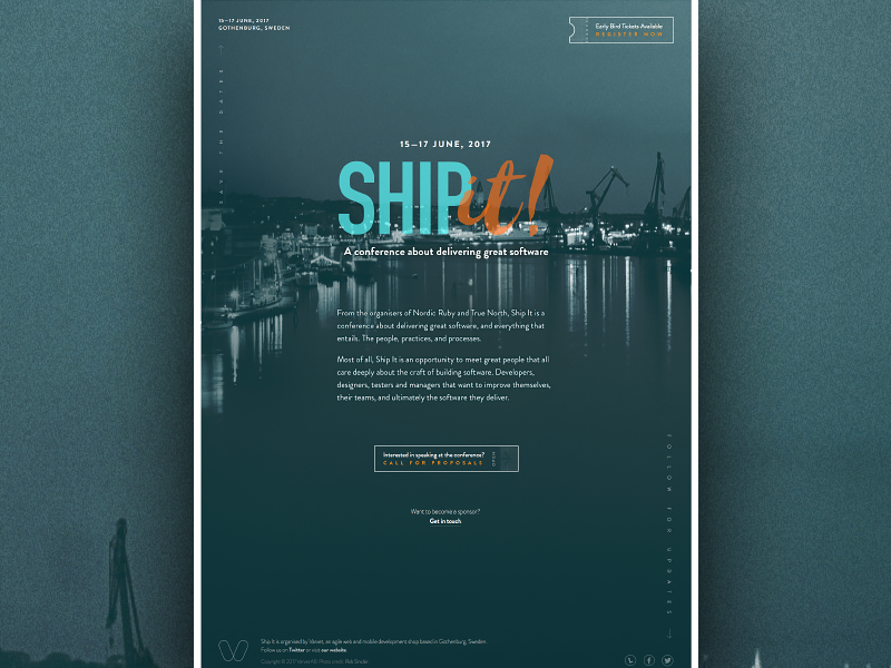 Ship It Landing Page software gothenburg brandon grotesque landing page conference