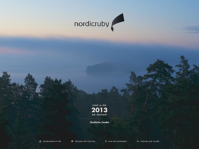 Nordic Ruby 2013 Teaser Site conference entypo futura kepler ruby stockholm