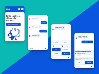 Chatbot for dental clinic appointment chatbot clinic dental doctor mobile mobile design treatment ui ux