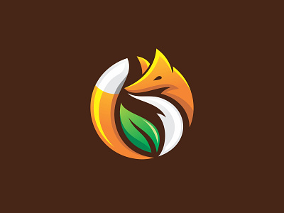 Eco Fox Logo animal brand identity branding creative design eco fox graphic design illustration leaf logo mascot nature organic vector