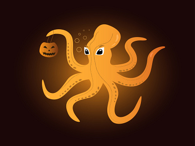Octopus design halloween illustration minimal october octopus vector
