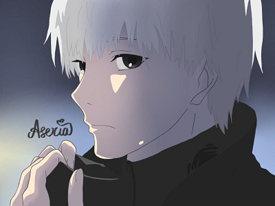 Ken Kaneki anime drawing procreate tokyo ghoul