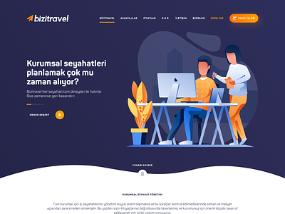 Business Travel Service - Landing Page air plane business travel flat 2.0 landing page travel