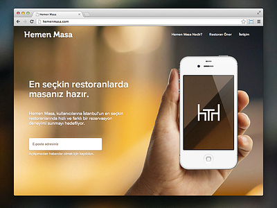 Hemen Masa (Landing Page) @2x booking full view landing page pixel perfect restaurant web design
