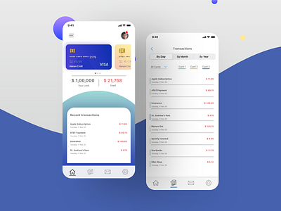 Manage your cards app credit card design finance flat icon manage minimal mobile app design mobile ui ui ux