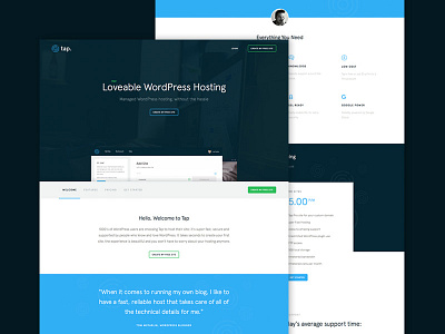 Tap 3.0 - WordPress Hosting. Only Better. clean design hosting site startup ui web web design website wordpress