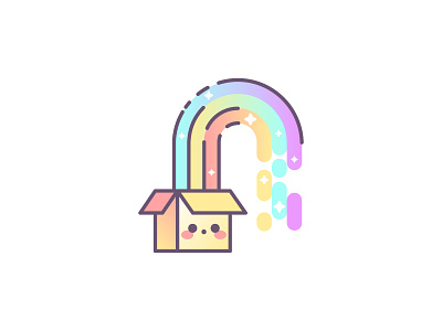 Magical Rainbow Box blushing box cute gradient line magical rainbow