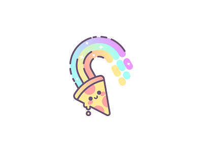 Magical Rainbow Pizza cute gradients lines pizza rainbow