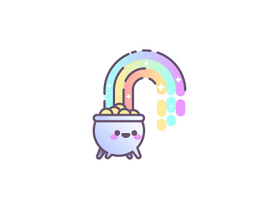 Magical Rainbow Cauldron cauldron cute gradients lines rainbow