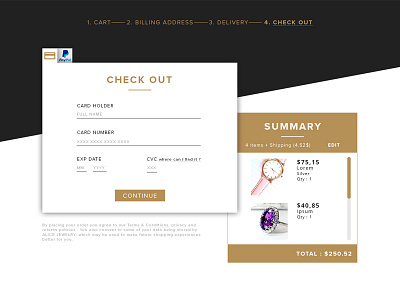 Daily UI challenge #002 card check out daily ui e commerce form jewelry