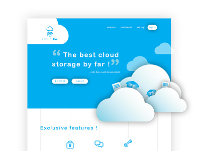 Daily UI challenge #003 box cloud daily ui landing page webdesign