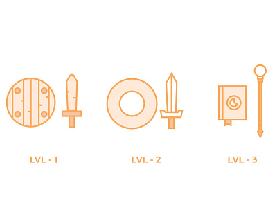 RPG gear gear icon levels lines rpg weapons