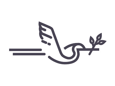 Heron bird flying heron icon linear lines logo