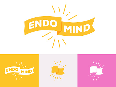Endometriosis logo endometriosis flag identity illustrator lines logo logo design logotype ruban women empowerment yellow