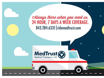Private Ambulance Advertisement ambulance contact design illustration illustrator minimalism vector art